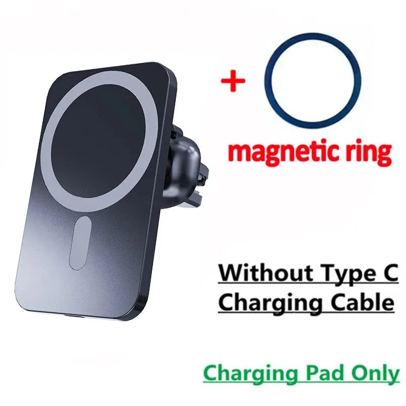Support de Chargeur Magnétique Sans Fil pour Voiture pour iPhone 17 16 15 14 13 12 Pro Max Mini – Station de Charge Rapide pour Téléphone Portable